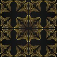 Golden abstract pattern on black background vector