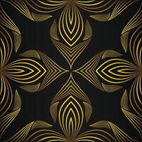 Golden abstract pattern on black background vector