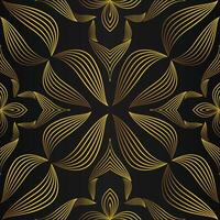 Golden abstract pattern on black background vector