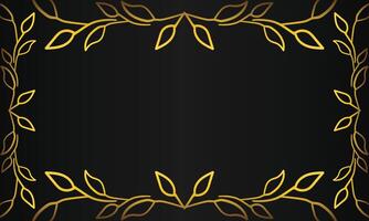 Golden frame on black background vector