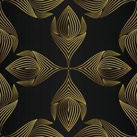 Golden abstract pattern on black background vector