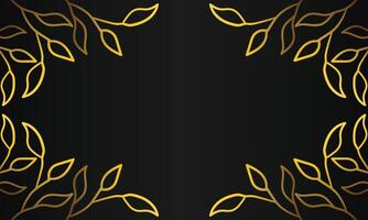 Golden leaves on black background vector
