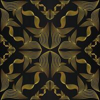 Golden abstract pattern on black background vector