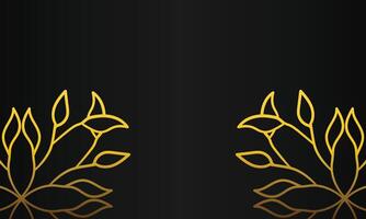 Golden leaves on black background vector
