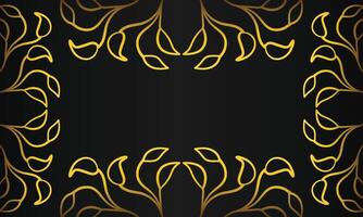 Golden floral pattern on black background vector