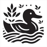 Graphic silhouette of a duck vector
