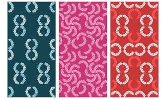 a collection of seamless patterns with a wing theme with various types of wing with cool colors. Suitable for printing on fabric, paper and various media vector