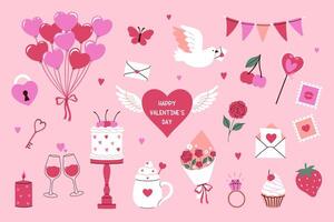 Set of graphic elements of Valentine's day. graphics. vector