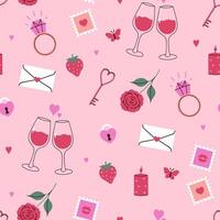 Seamless pattern of valentine's day elements. graphics. vector