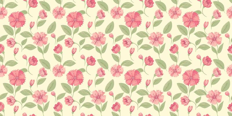 Abstract creative flowers and leaves seamless pattern. Summer floral print on a light background. hand drawn. Ornament for designs, children textiles, notebook cover