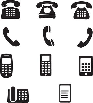 Telephone, phone, call icon set