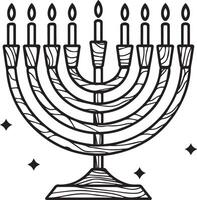 Menorah coloring pages hanukkah coloring pages vector