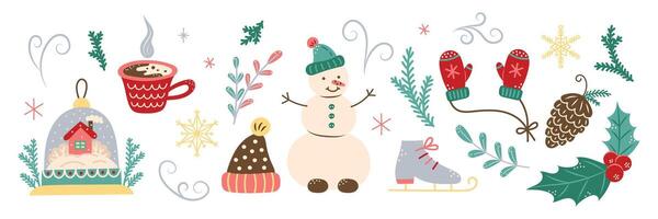 Winter element set. Isolated element for design of cards, patterns, banners. Christmas and New Year. illustration. vector