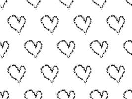 Seamless crayon pattern with hearts. Minimalistic Romantic background with love symbol. Chalk drawn sketch tender hearts on chalkboard backdrop. vector