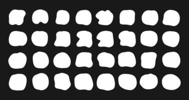 Liquid blob shapes, organic random forms, black fluid silhouette, simple smooth ink stain. Flat design elements. vector