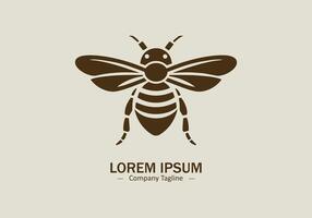 Honey bee icon logo style silhouette isolated on white background vector