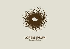 Logo of Nest icon design silhouette style on white background vector