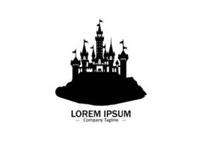 Minimal abstract logo of castle icon design on white background vector