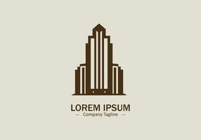 Logo of building icon design silhouette style on white background vector