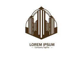 Icon of Building design logo silhouette modern style on white background vector