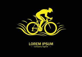 Logo of cycle icon design silhouette style on black background vector