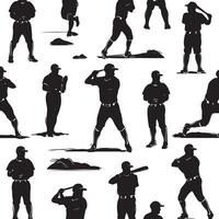 A illustration of a group of men practicing baseball vector