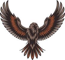 An illustration of a dynamic bird with outstretched wings vector