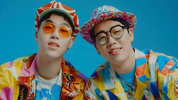 Two Vibrant and Stylish Hallyu Boys in Neo Pop Sensibility for Commercial TV photo