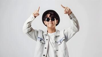 Awesome Hallyu Boy with Neo Pop Sensibility in Modern Costume photo