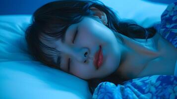 Captivating Hallyu Woman Resting in Neo Pop Inspired Portrait photo