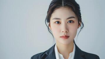 Confident Asian Businesswoman in Neo Pop Inspired Studio Portrait photo