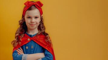 A little girl dressed as a superhero photo