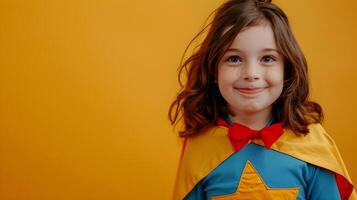 A little girl in a superhero costume photo