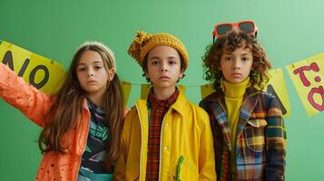 Colorful and Vibrant Youth Fashion and Lifestyle Portrait photo