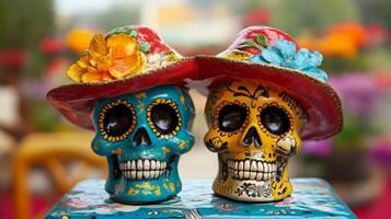 Colorful Sugar Skull for Day of the Dead photo
