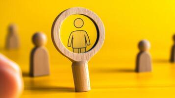Wooden Silhouette Person Icon for Business,Web,or UI Design photo