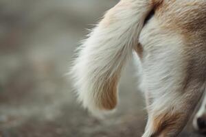 A close up of a dog's tail photo