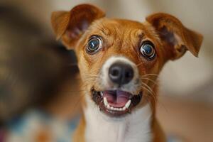 A dog with a big smile on its face photo
