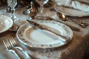 Silverware on the table photo