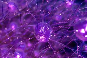 A close up of a purple light bulb photo