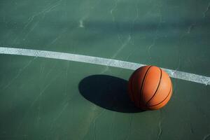 Basketball ball on the court photo