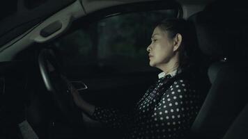 Sad and crying in car, problems in life, emotional expression, sad, feeling sad and reflective, emotional expression, depressed from health problems, economic crisis, brokenhearted concept. video