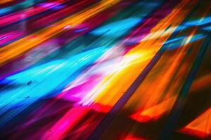 A colorful light show on a floor photo