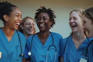 A group of nurses laughing together photo