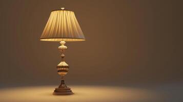 A lamp with a shade on top of it photo
