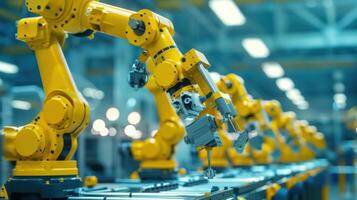 Robots in an industrial factory photo