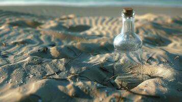 Message in a bottle on the beach photo