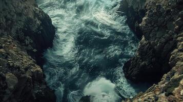 A view of the ocean from above photo