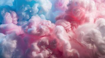 A close up of cotton candy clouds photo