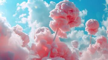 A pink cloud with clouds in the sky photo